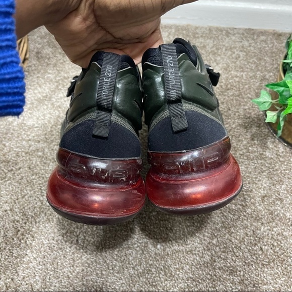 Nike Air Force 270 GS Sequoia Habanero Red black Green YOUTH Size 7Y - Picture 5 of 11